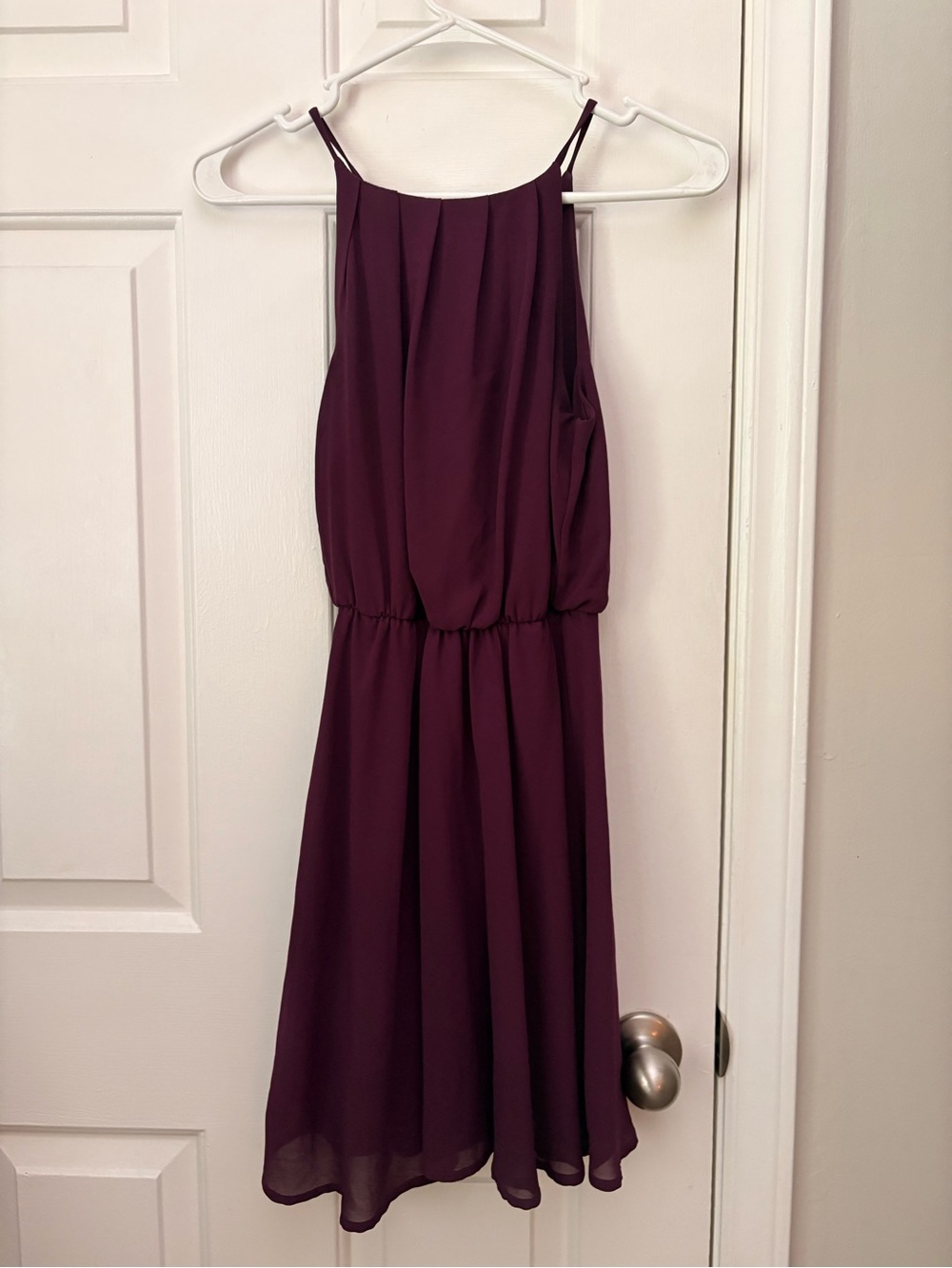 Blue Rain Deep Plum Spaghetti-Strap Slip Dress